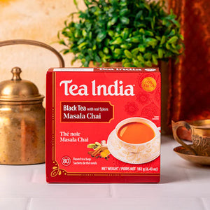 Masala Chai Tea Bags 80ct – Authentic Chai Tea Bags with Spices | Perfect for Tea Shop & Daily Tea Lovers