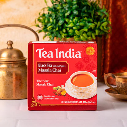 Masala Chai Tea Bags 80ct – Authentic Chai Tea Bags with Spices | Perfect for Tea Shop & Daily Tea Lovers