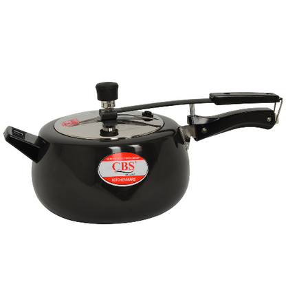 CBS Hard Anodized Black Pressure Cooker 5L– Inner Lid Handi | Induction Compatible & Durable