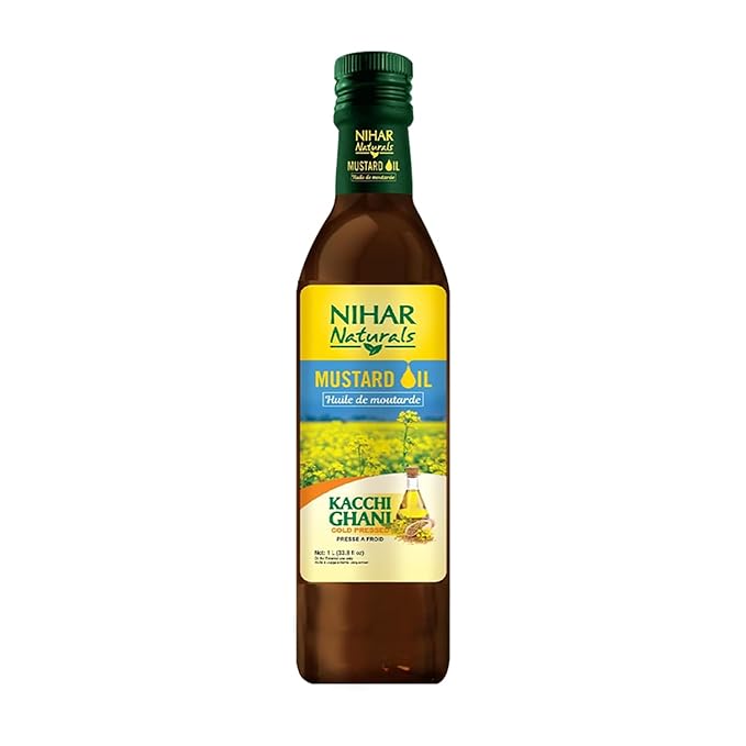Nihar Naturals Kacchi Ghani Mustard Oil (Sarson Ka Tel) Pack of 2