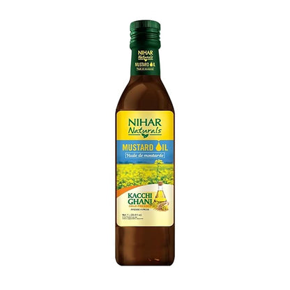 Nihar Naturals Kacchi Ghani Mustard Oil (Sarson Ka Tel) Pack of 2
