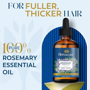 HerbsIndia Rosemary Essential Hair Oil with Glass Dropper – Pack of 2