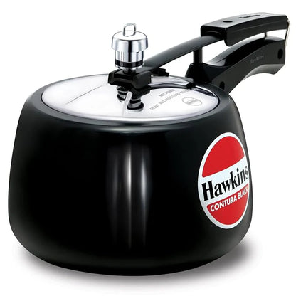 Hawkins 1.5 Litre Contura Black Pressure Cooker – Hard Anodised Multipurpose Cooker