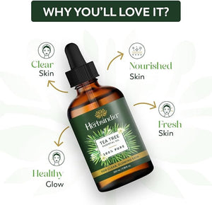 HerbsIndia Tea Tree Essential Oil – Hydrating Face & Body Oil for Skin Care Pack of 2