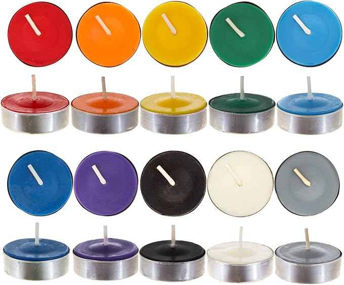 Assorted Color Tea Light Candles pack of three per order– Unscented | Candle Color Meanings and Manifesting