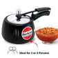 Hawkins 1.5 Litre Contura Black Pressure Cooker – Hard Anodised Multipurpose Cooker
