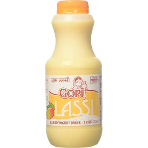 Gopi Mango Lassi Pint pack of 6– Creamy Traditional Indian Yogurt Drink