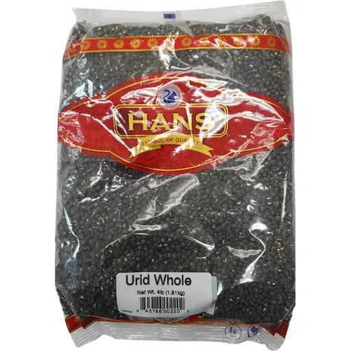Hans Whole Urid Black Lentils (4 lb) – Premium Protein-Rich Dal – Pack of 2