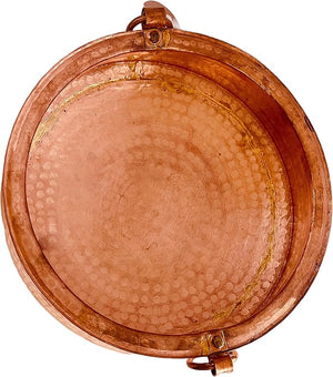Handcarved Pure Copper Nepali Khadkulo with Traditional Design