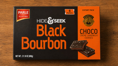 Hide & Seek Black Bourbon Cookies – Chocolate Cream Biscuit Sandwich Pack of 3