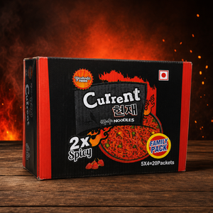 Current 2X Spicy Instant Ramen Noodles pack of 3– Extra Hot Chili Noodle Soup
