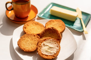 Crunchy Round Tea Rusks – Golden Baked Tea Time Snack Pack of 3