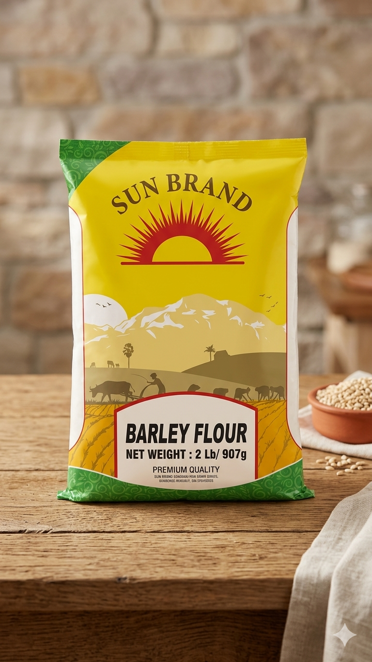 Sun Brand Barley Flour (Jau Atta) Pack of 3