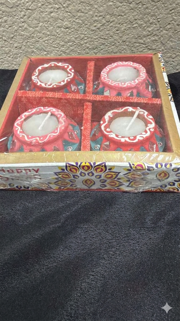 Diya Fancy Matki Candles pack of 4– Best Diwali Decorative Candles | High Quality Festive Fragrance