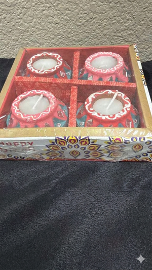 Diya Fancy Matki Candles pack of 4– Best Diwali Decorative Candles | High Quality Festive Fragrance