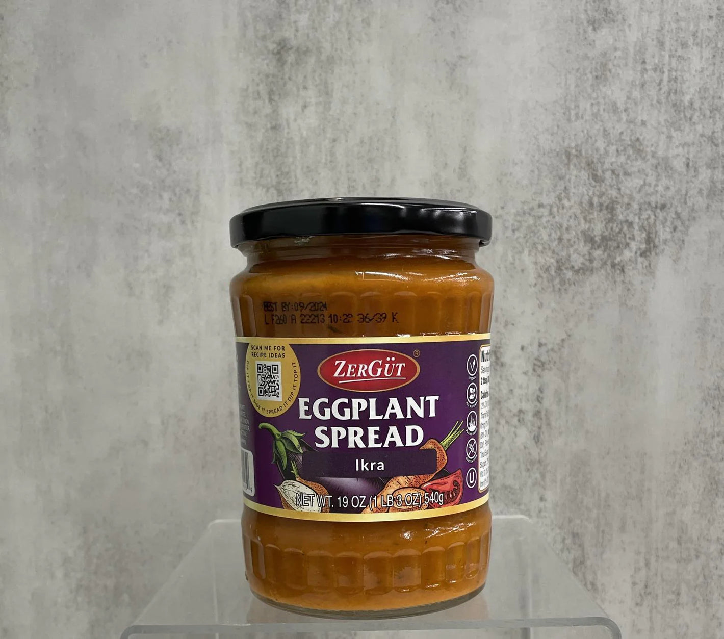 Zergut Eggplant Caviar Spread – Roasted Eggplant & Garlic Spread (19oz) 4 packs per order