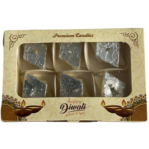 Kaju Katli Design Decorative Candles pack of 3– Luxury Festive & Holiday Candles for Diwali