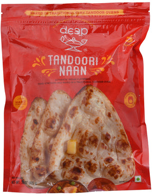 Deep Frozen Tandoori Plain Naan Bread 5pcs pack -  Soft & Authentic Simple Naan