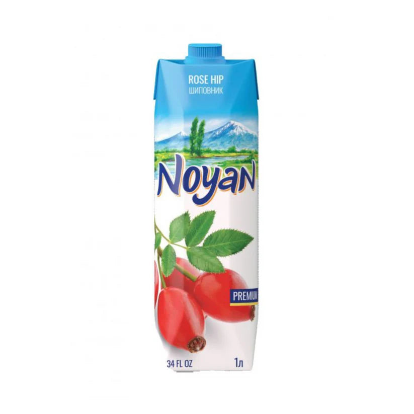 Noyan Rosehip Juice 1000ml  pack of 4– Refreshing Fruit Juice Drink