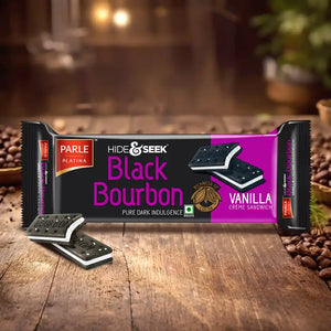 Parle Black Bourbon Vanilla Biscuits 100g – Cream Sandwich Gluco Cookies