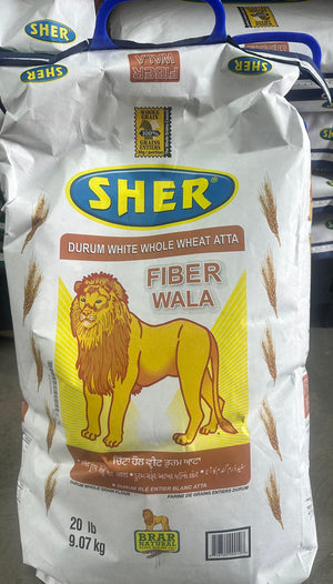 Durum White Whole Wheat Atta Flour 20 lb – Fiber Wala