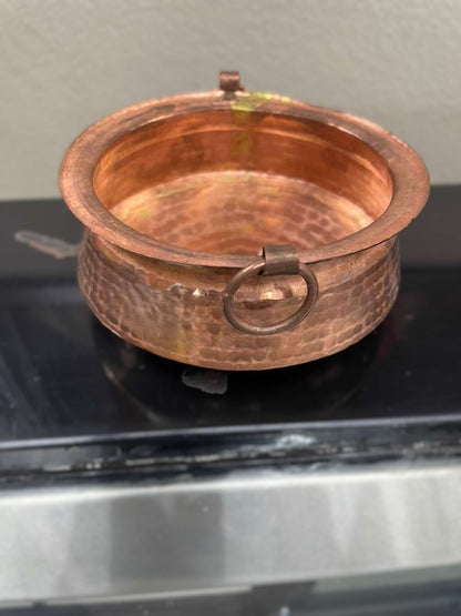 Handcarved Pure Copper Nepali Khadkulo with Traditional Design