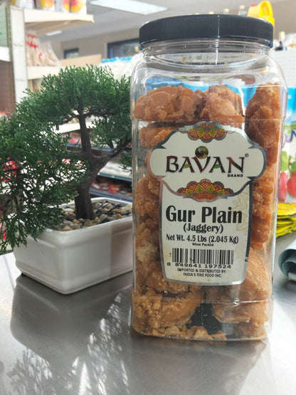 Bavan Gur Plain Jaggery (Traditional Sugarcane Gur) Pack of 2