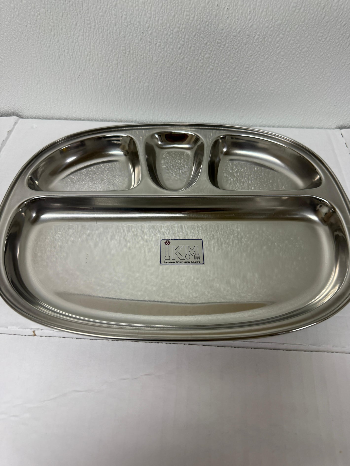 Stainless Steel 4 Compartment Dinner Plate (Thali) Pack of 2