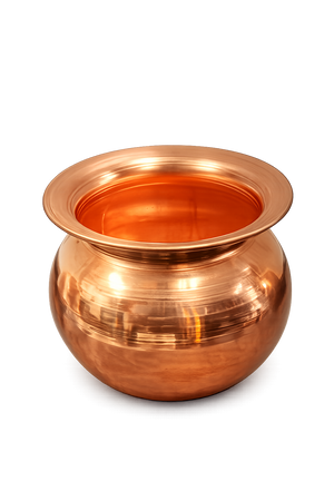 Traditional Pure Copper Kalash Pot Copper Lota for Water, Pooja & Ritual Use