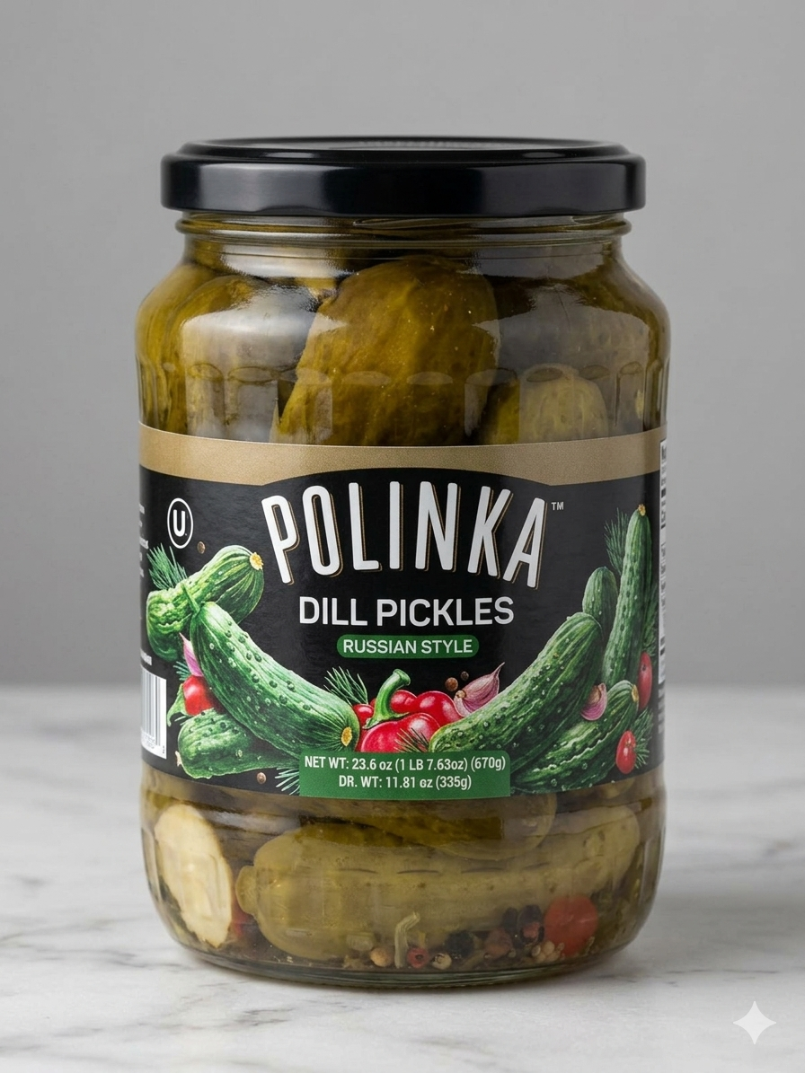 Polinka Russian Style Dill Pickles Pack of 2