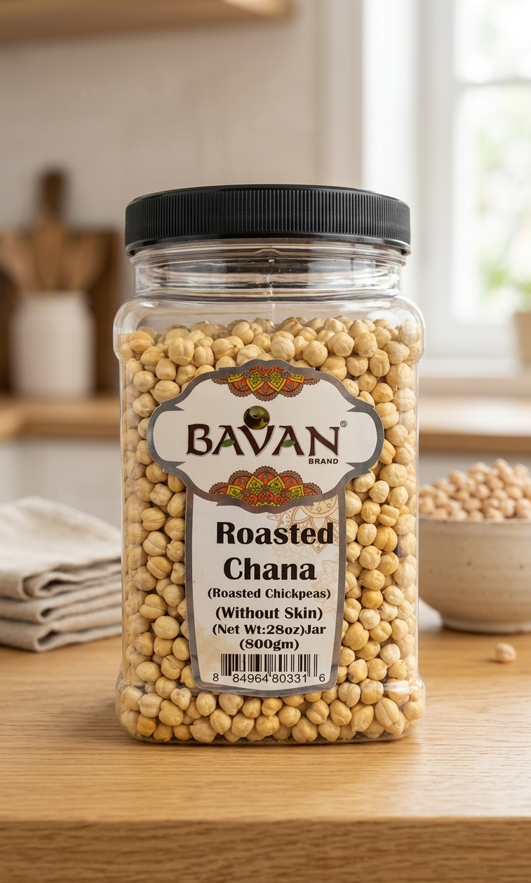 Bavan Brand Roasted Chana (Skinless Chickpeas) – Crispy & Crunchy High Protein Snack