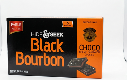 Parle Black Bourbon Chocolate Biscuits 600g pack of 2– Creamy Sandwich Cookies
