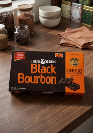 Parle Black Bourbon Chocolate Biscuits 600g pack of 2– Creamy Sandwich Cookies
